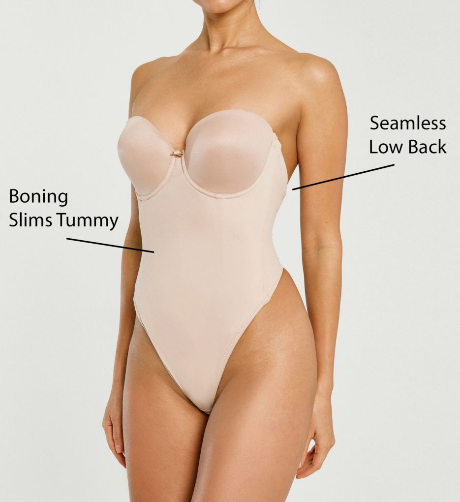 Va Bien Strapless Lowback Bodysuit with Legs (1294) : : Clothing,  Shoes & Accessories