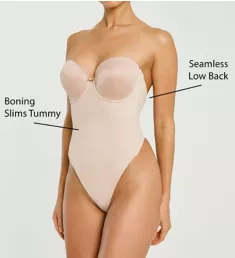 Smooth Strapless Backless Thong Bodysuit