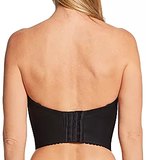 Vintage Strapless Low Back Longline Bra Black 34B