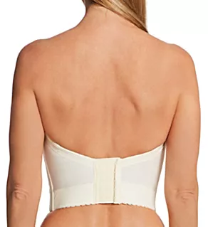 Vintage Strapless Low Back Longline Bra Creme 34B