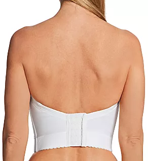Vintage Strapless Low Back Longline Bra White 34B