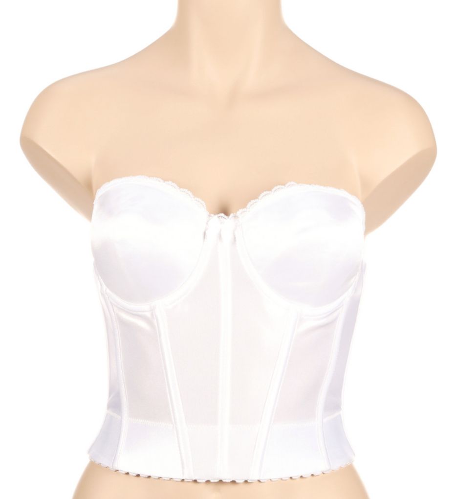 Vintage 1950s White Longline Backless Bra 34B, Convertible and