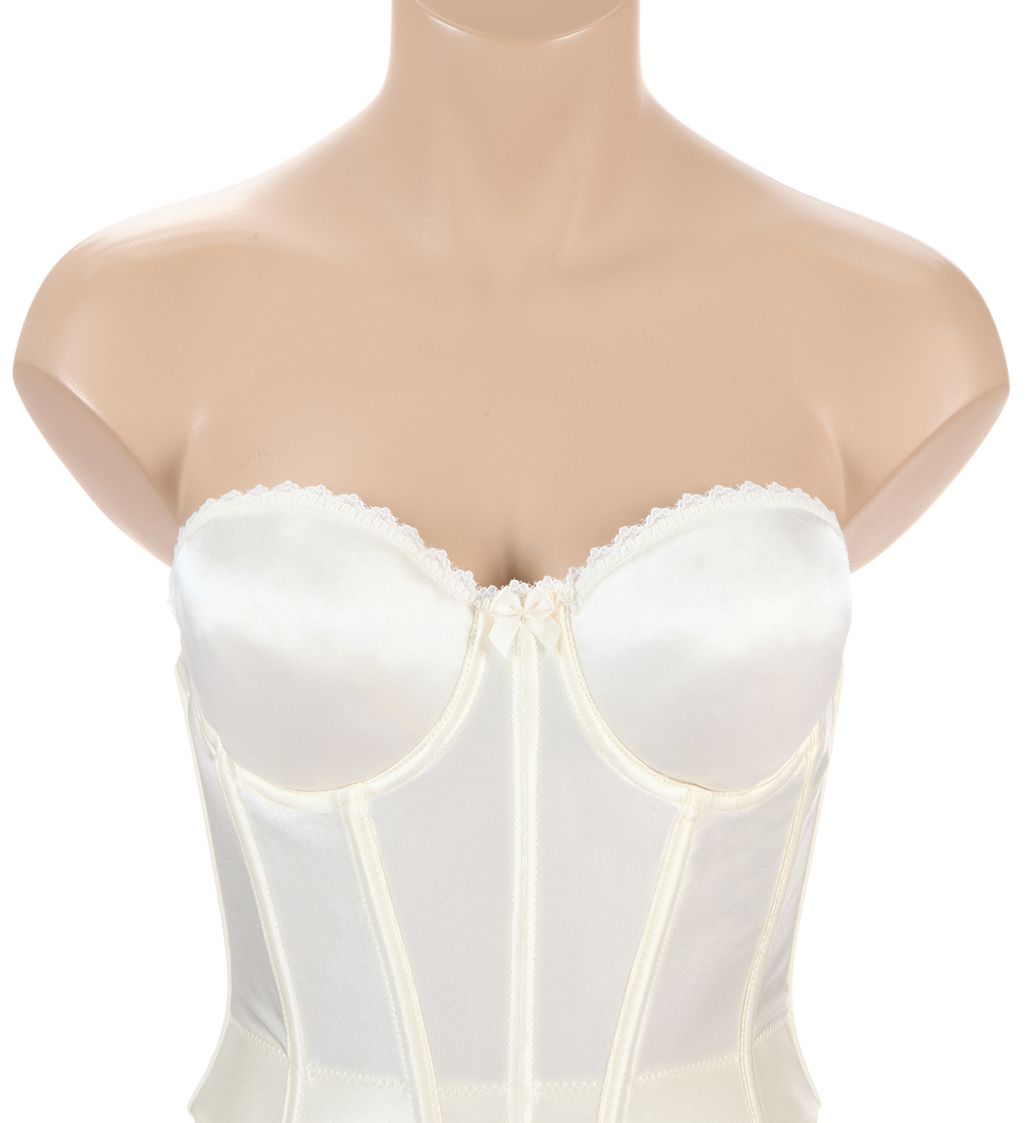 Va Bien Vintage Strapless Low Back Longline Bra Creme 32DD  - Image 1