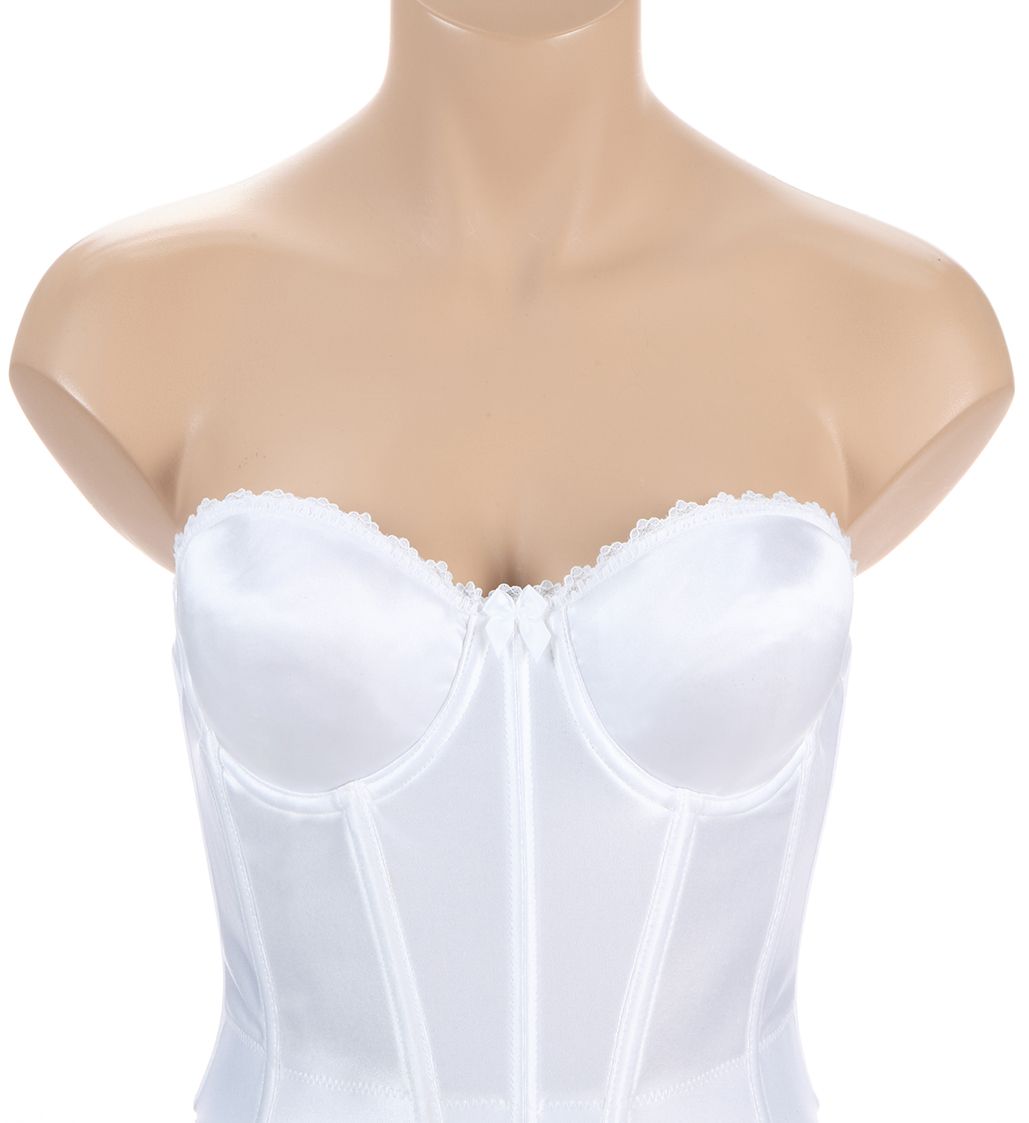 Va Bien Vintage Strapless Low Back Longline Bra White 38C  - Image 1
