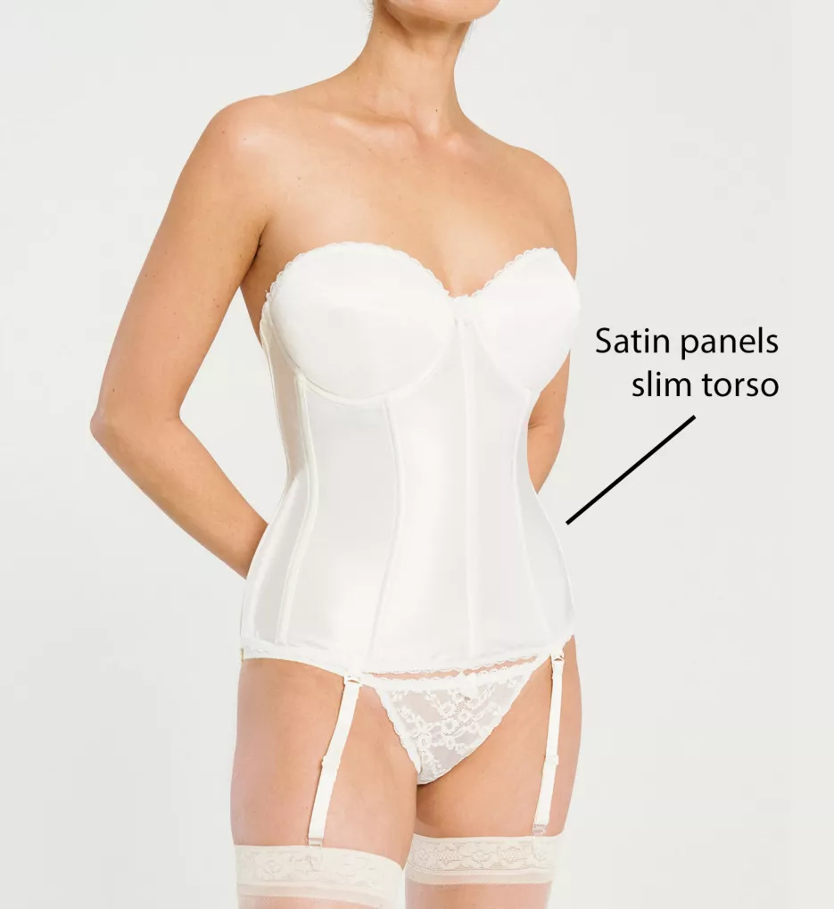 Smooth Satin Hourglass Bustier White 34B
