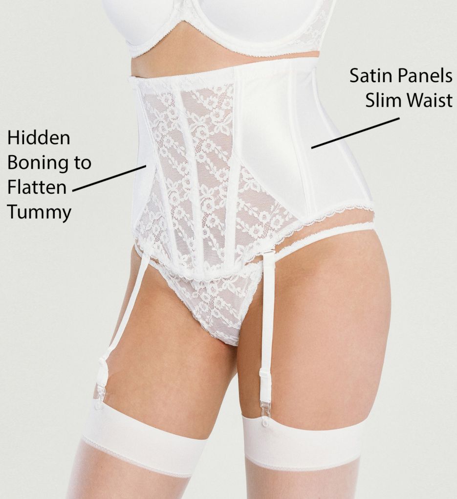 Lace Hourglass Waist Cincher with Garters-cs6