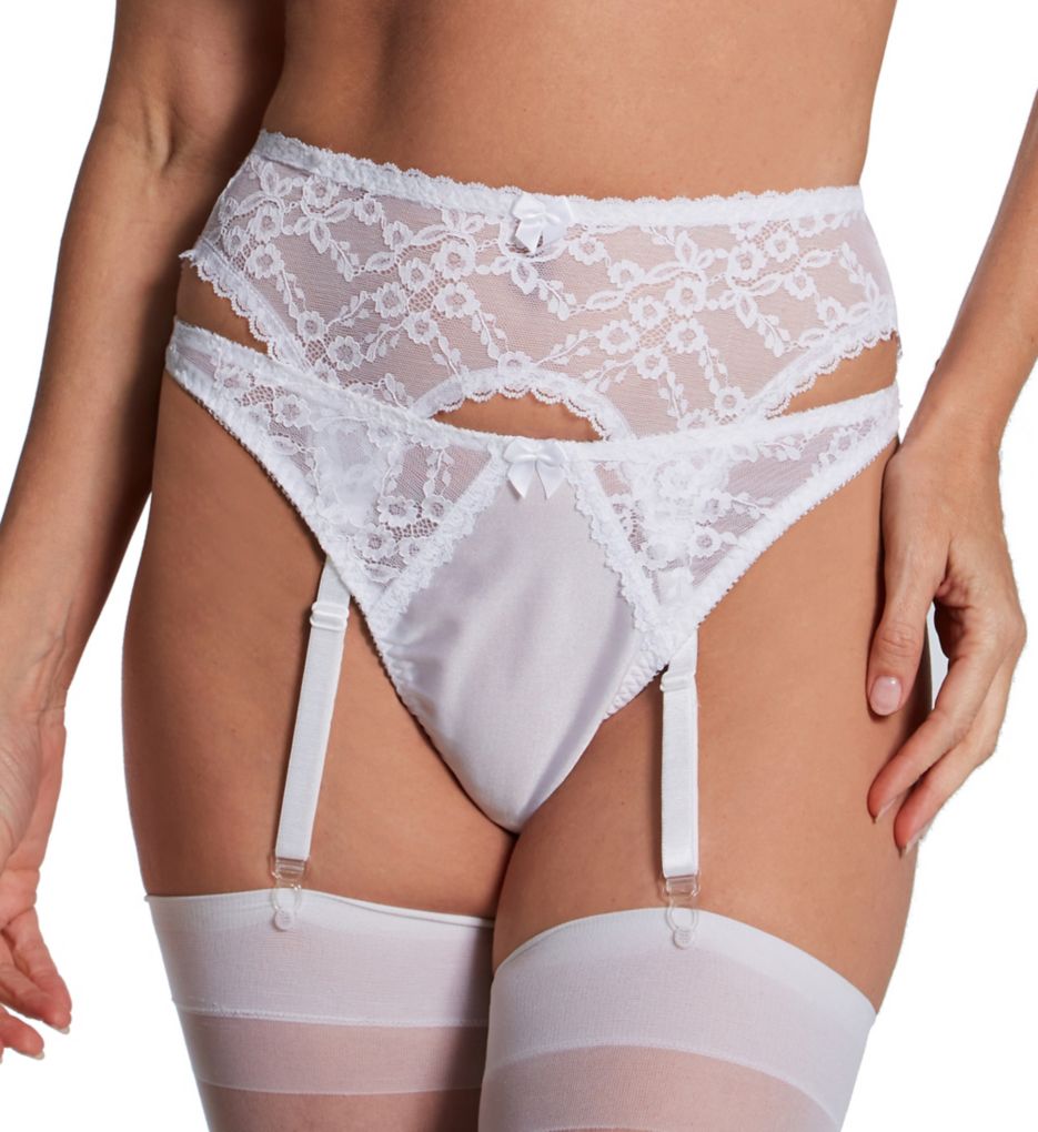 White suspender outlet belt