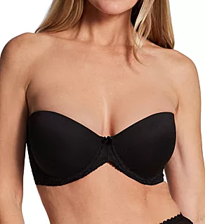 Lace Band Strapless Push Up Bra Black 34A