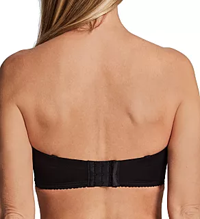 Lace Band Strapless Push Up Bra Black 34A