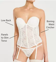 Lace Low Back Bustier with Garters