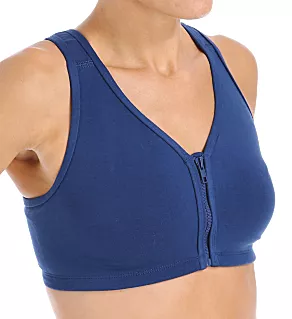 Zip Front Leisure and Sports Bra Navy 42 B/C