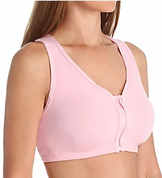 Zip Front Leisure and Sports Bra Pink 34 B/C