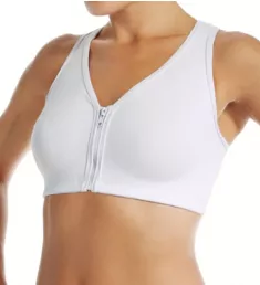 Zip Front Leisure and Sports Bra White 34 B/C