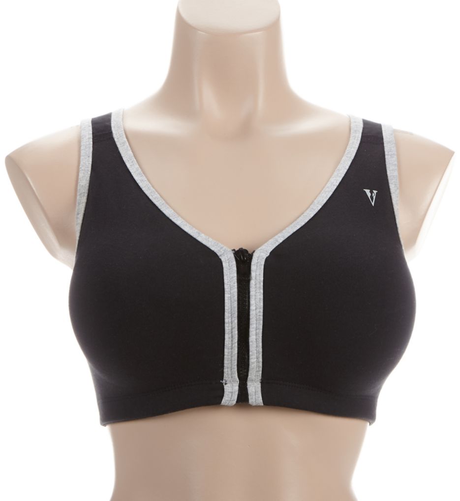 Color Block Zip Front Sports Bra-fs