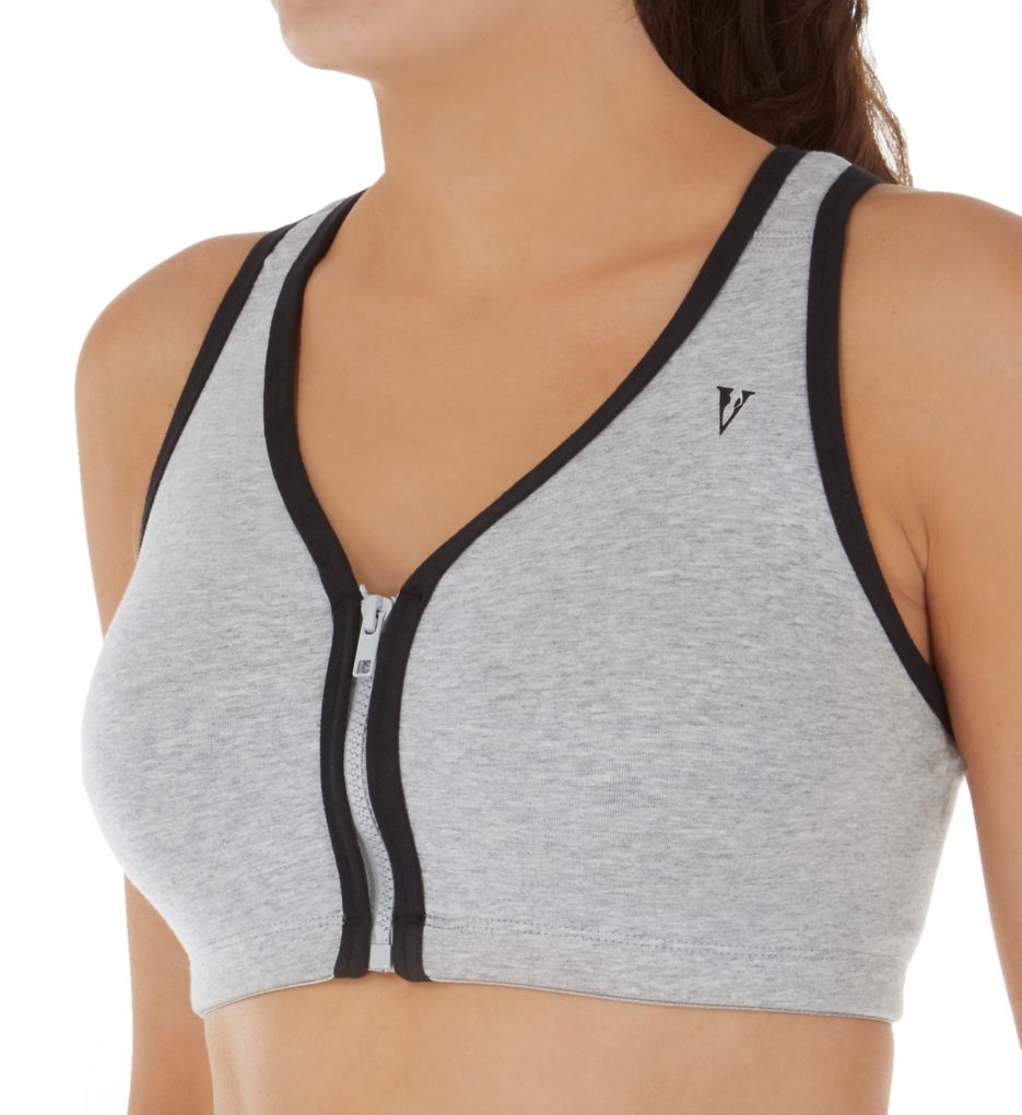 zipper front sports bra