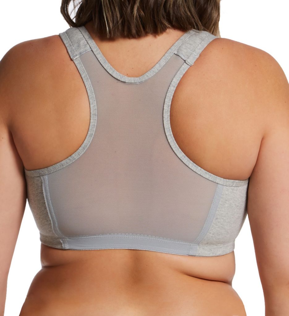 Plus Zip Front Leisure and Sports Bra Heather Grey 40 F/G by Valmont