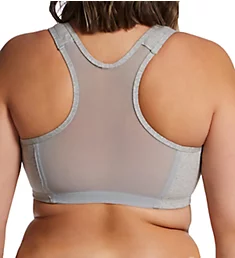 Plus Zip Front Leisure and Sports Bra Heather Grey 34 D/E