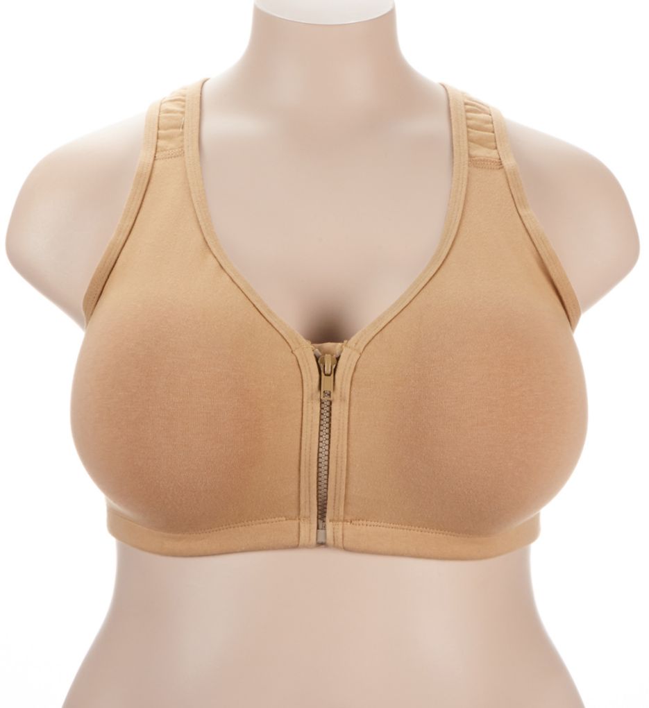 Plus Zip Front Leisure and Sports Bra-fs