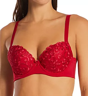 Molded Lift Push Up Underwire Bra Red 34B