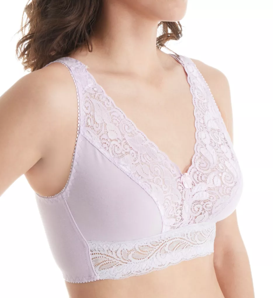 Valmont 23059 Lacy Leisure Easy Comfort Wirefree Bra White 46DD