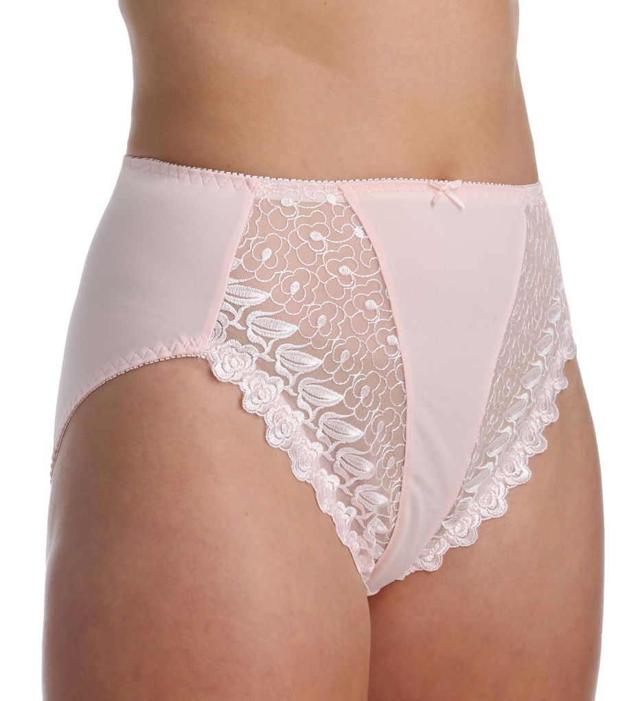 Valmont 2320 Embroidered Lace And Satin Hi Cut Brief Panties Ebay 2229