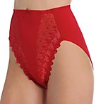 Embroidered Lace and Satin Hi-Cut Brief Panties