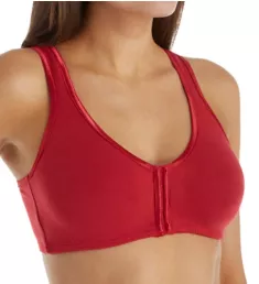 Satin Trim Front Closure Soft Bra