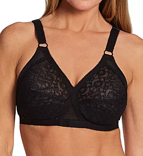 Lace Criss Cross Soft Cup Bra Black 34A