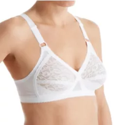 Lace Criss Cross Soft Cup Bra White 34A