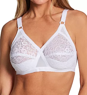 Lace Criss Cross Soft Cup Bra White 36A