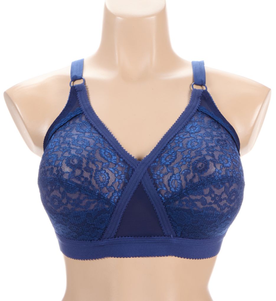 Valmont Lace Criss Cross Soft Cup Bra Navy 48DDD  - Image 1