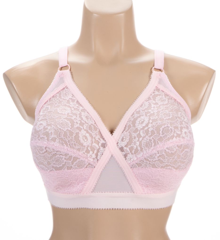 Valmont Lace Criss Cross Soft Cup Bra Pink 46A  - Image 1