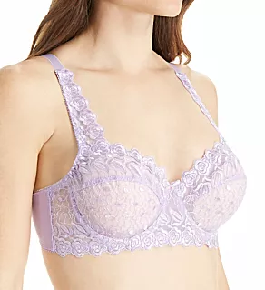 Embroidered Lace Underwire Bra Lavender 34B