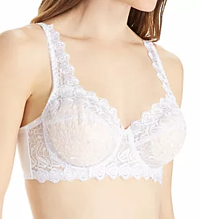 Embroidered Lace Underwire Bra White 34B
