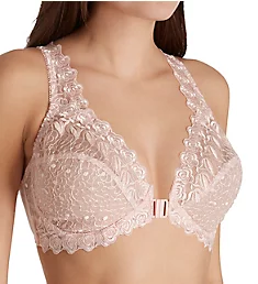 Front Close Lace Cup Underwire Bra Light Pink 34B