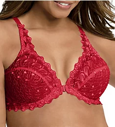 Front Close Lace Cup Underwire Bra Red 46B