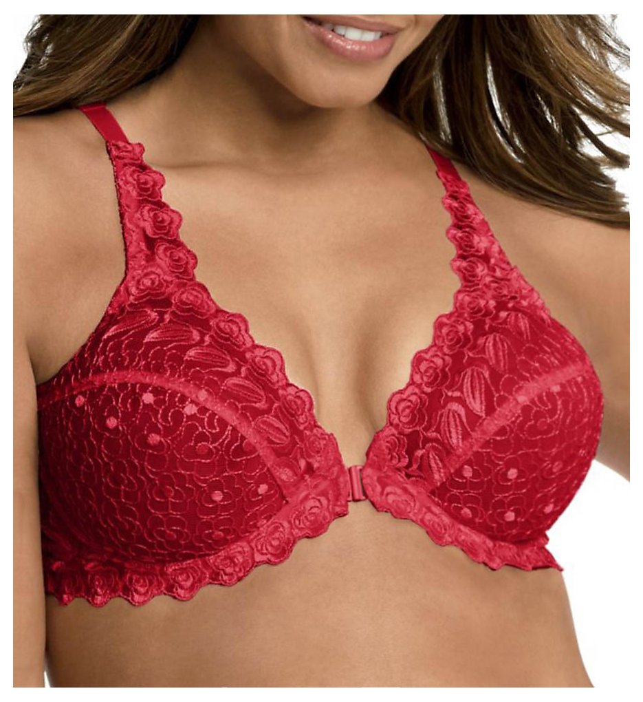 Valmont 8323 Front Close Lace Cup Underwire Bra (Red)
