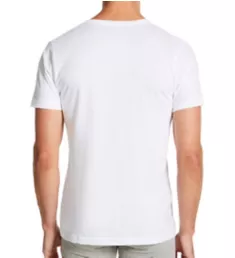 100% Cotton V-Neck T-Shirt - 4 Pack WHT M