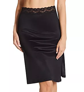 24 Inch Half Slip with Lace Mid Black M