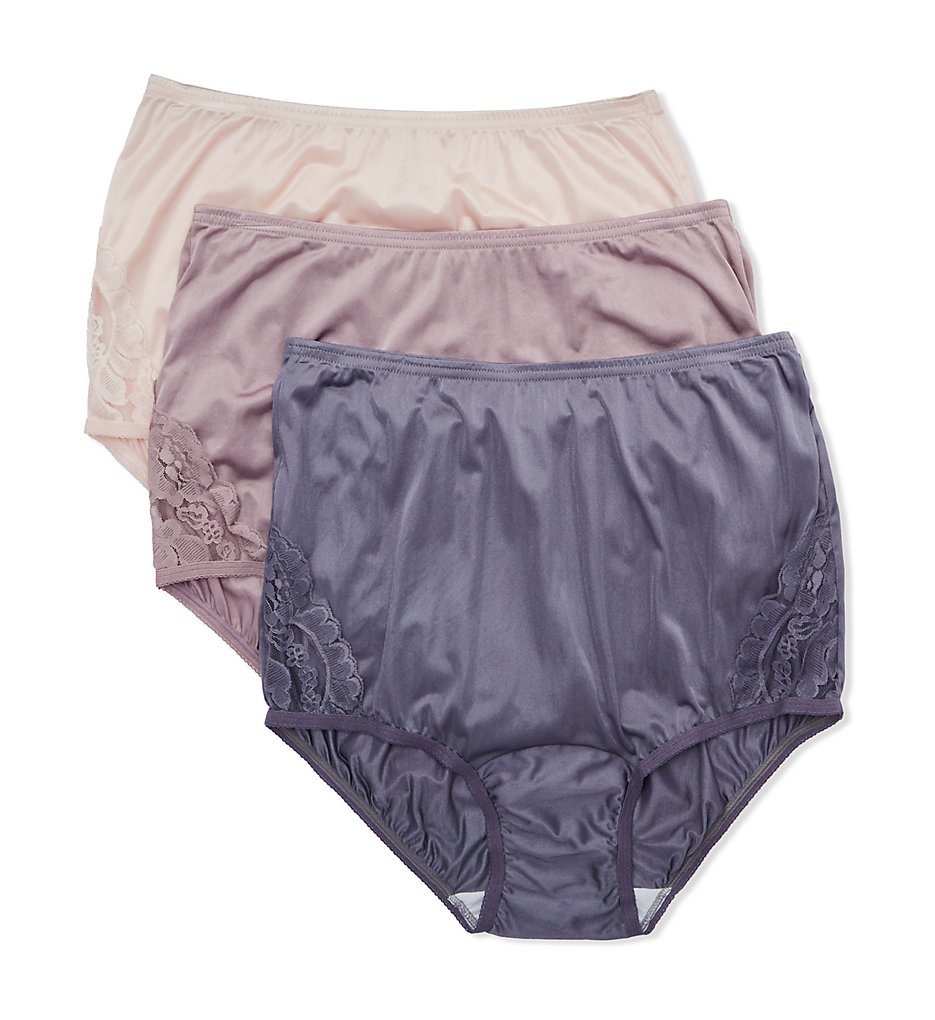 Vanity Fair - Vanity Fair 13011 Perfectly Yours Lace Nouveau Brief Panty - 3 Pack (LilacQuartzBlue 9)