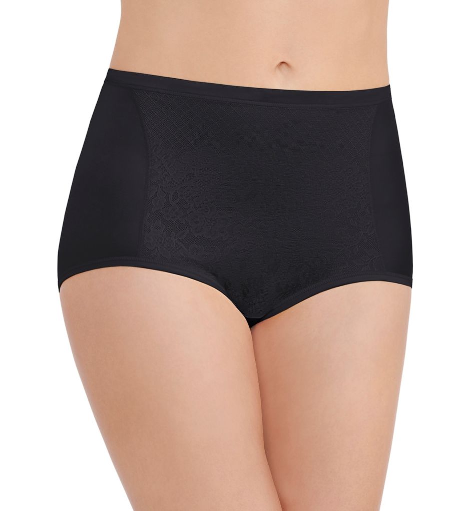 Smoothing Comfort Lace Brief Panty Midnight Black 8 by Vanity Fair