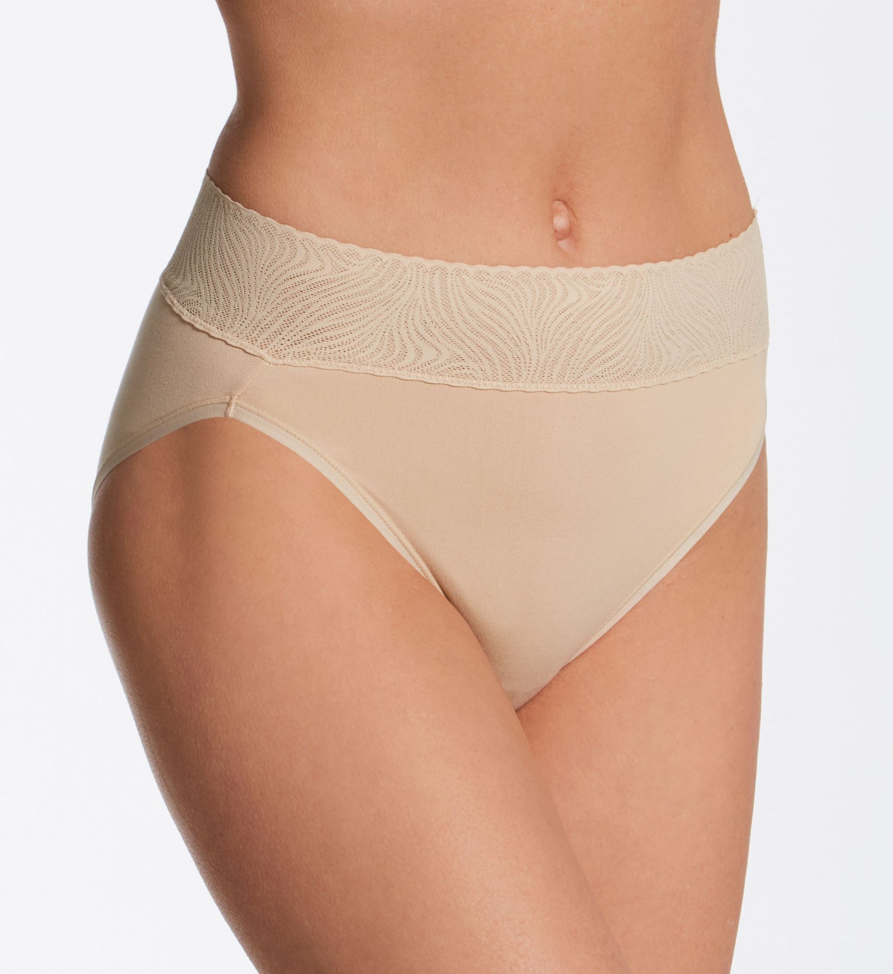 Vanity Fair Effortless Hi-Cut Brief Panty Damask Neutral 7  - Image 1