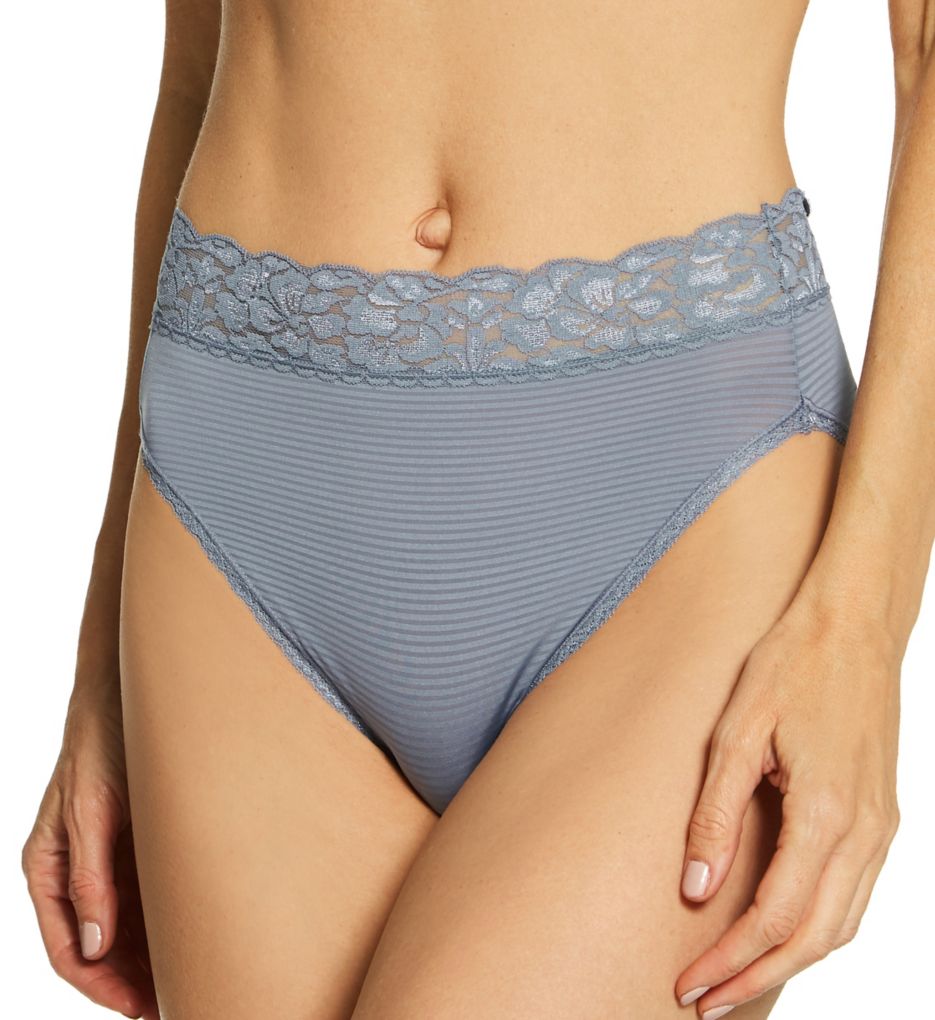 Vanity Fair (2429877): Vanity Fair 13280 Flattering Lace Ultimate Comfort Hi-Cut Panty (Blue Willow Stripe 8)