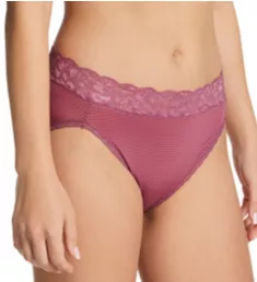 Flattering Lace Ultimate Comfort Hi-Cut Panty Berry Glaze Stripe 9