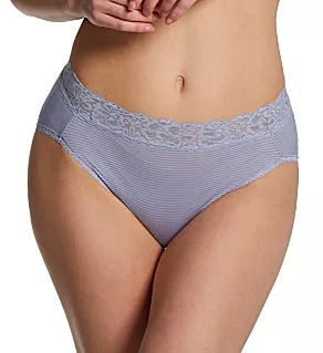 Flattering Lace Ultimate Comfort Hi-Cut Panty Romance Blue Stripe 6