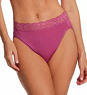 Flattering Lace Ultimate Comfort Hi-Cut Panty Raspberry Stripe 7