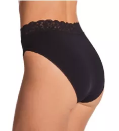 Flattering Lace Ultimate Comfort Hi-Cut Panty Midnight Black Stripe 6