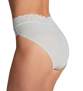 Flattering Lace Ultimate Comfort Hi-Cut Panty Mint Chip Stripe 8
