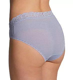 Flattering Lace Ultimate Comfort Hi-Cut Panty Romance Blue Stripe 6