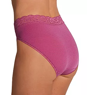 Flattering Lace Ultimate Comfort Hi-Cut Panty Raspberry Stripe 7